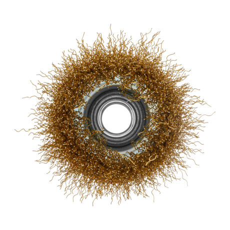 Щетка для УШМ, 65 мм, М14, "чашка", латунированная витая проволока Matrix