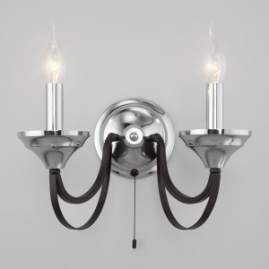 EUROSVET Бра 2x60W E14 340х300х240 хром черн LAZZARO a056589