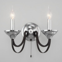 EUROSVET Бра 2x60W E14 340х300х240 хром черн LAZZARO a056589