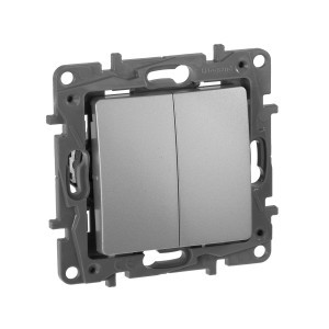 IEK ETIKA Plus мех. выкл./перекл. СУ 2 кл. алюминий авт. зажим 672412