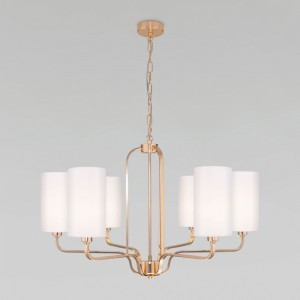 Eurosvet св-к подвесной E14 6x40W 765х0х890 металл бел/зол Purezza 60128/6 a056927