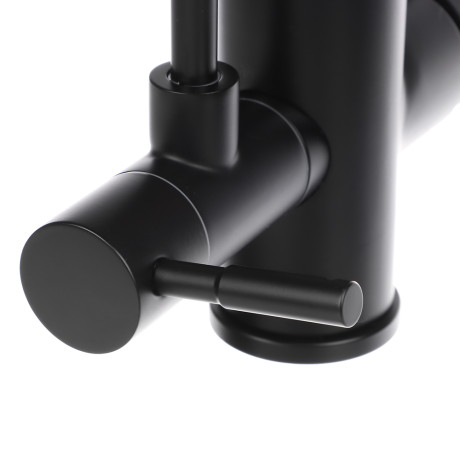 СоюзКран Смеситель для кухни с выводом пит. воды, кер. картридж 35мм, нерж. сталь, черный SS01-С132