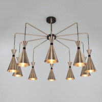 Bogate&#039;s  св-к потолоч. E14 10x60 Вт 950х950х650 металл черный/латунь Glustin 316/10 a057226