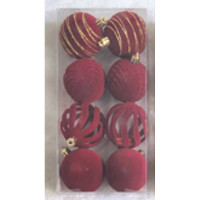 Набор елочных украшений 6R-DKC8/H1-3 6 см 8 шт Шары Бархат рубин