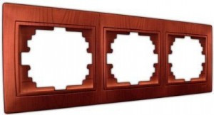 Lezard Мира рамка 3 мест. (б/вст, горизонт.) вишневый (PC) 701-0601-148/701-0600-148