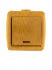 Lezard Ната выкл. ОУ 1 кл. 10А ольха (инд.) (корпус PC) 710-0700-111