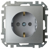 Bylectrica СТИЛЬ мех. розетки земля штор. серебро, (РС16-529 серебро)