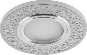 Feron св-к встр. со св/д подсв. 15LED*2835 SMD 4000K MR16 50W G5.3бел мат хром CD951 29713