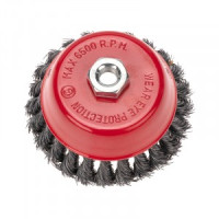 Щетка чашечная для УШМ, крученая стальная проволока, 125мм, М14 KRANZ (цена за шт) KR-91-1235