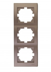 Lezard RAIN рамка 3 мест. верт. бронза матовый (PC) 703-3131-153