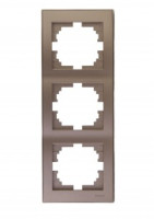 Lezard RAIN рамка 3 мест. верт. бронза матовый (PC) 703-3131-153