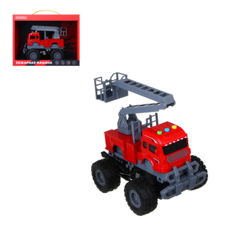 ИГРОЛЕНД Машинка пожарная, свет, звук, инерция, выдвижной кран, 3хAG13, ABS, 27х15х21 см