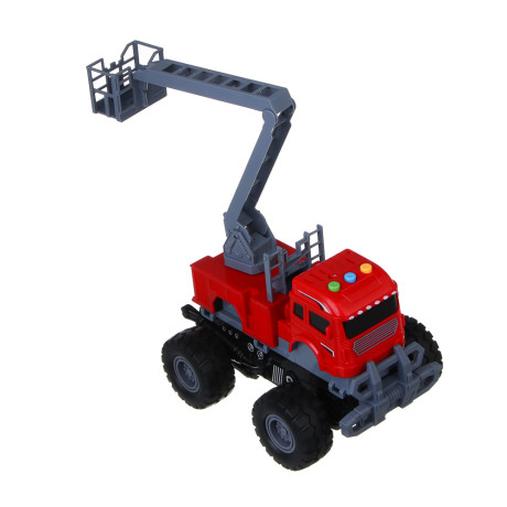 ИГРОЛЕНД Машинка пожарная, свет, звук, инерция, выдвижной кран, 3хAG13, ABS, 27х15х21 см