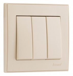 Lezard RAIN выкл. СУ 3 кл. жемчужно-бел. металлик (корпус PC) 703-3030-109