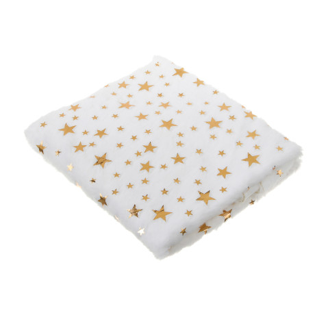 СНОУ БУМ Юбка под елку со звездами, 90см, полиэстер, фолинг