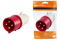 TDM силовая вилка CEE 024 переносная 3P+PЕ 32А 380В IP44 (10!) SQ0601-0005