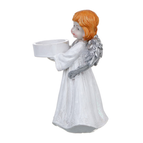 СНОУ БУМ Фигурка "Ангел" с подсвечником, 8-9x8x15см, полистоун, 2 дизайна