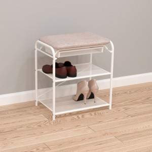 Подставка д/обуви (пвл) Гранада13В НБК (2полки с сид.и ящ) 45*30*50 (бел) ПДОГ13ВНБКБ под заказ ЗМИ