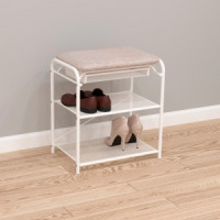 Подставка д/обуви (пвл) Гранада13В НБК (2полки с сид.и ящ) 45*30*50 (бел) ПДОГ13ВНБКБ под заказ ЗМИ