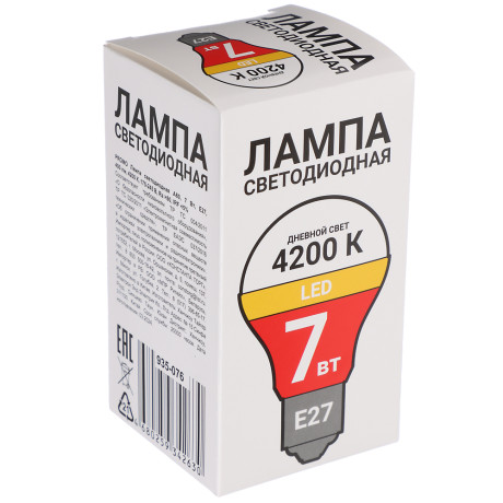 PROMO Лампа Светодиодная А60 7 Вт, Е27, 400 Лм, 4200 К, 175-245 В, Ra>80, IRF <5%