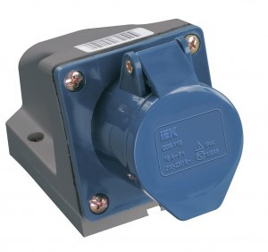 IEK силовая розетка ССИ-123 (CEE 123) стационарная 2Р+РЕ 32А 220В IP44 (10!) PSR11-032-3