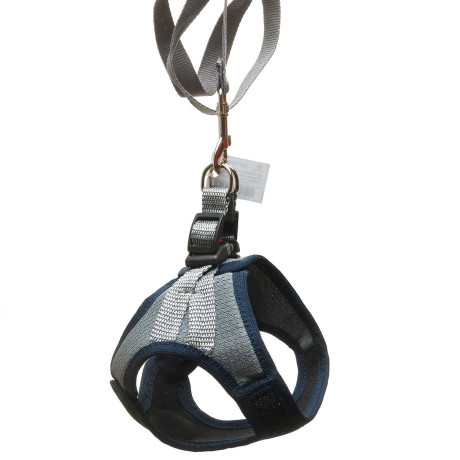 Шлейка-жилетка+поводок сетка трехслойная на липучке Малая