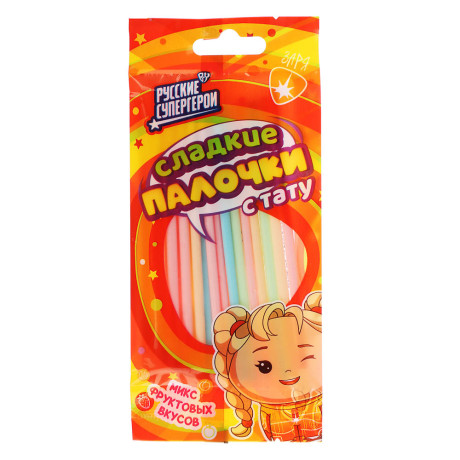 BY Русские Супергерои Сладкие палочки с тату 20 гр.