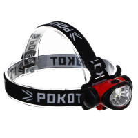 РОКОТ Фонарь налобный, 6 СОВ, 3 режима, 3хААА, 80х30х43 мм