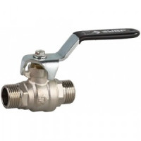 Кран шаровой ЗУБР полнопроходной "папа-папа", ручка, хромиров латунь, 1/2"