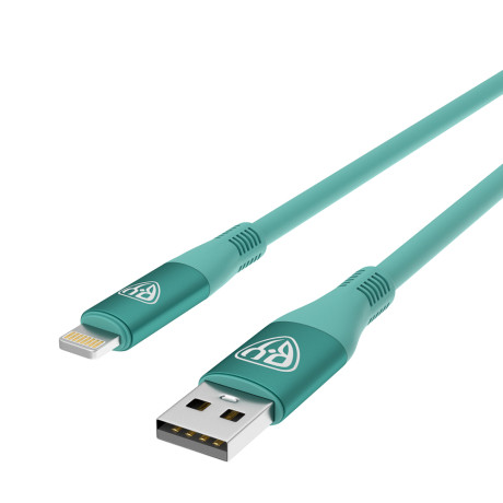BY Кабель для зарядки Flexi iP, 1 м, 2.4А, Быстрая зарядка, бирюзовый