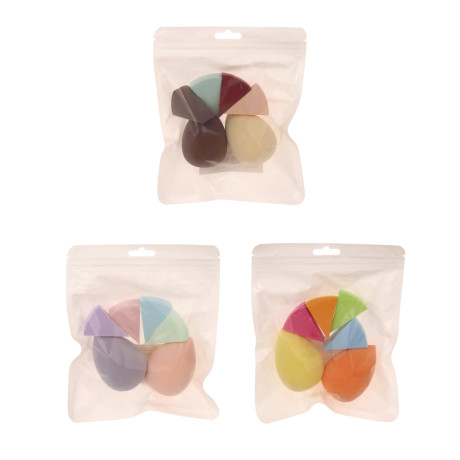 Набор спонжи для макияжа 6 шт тм ЮНИLOOK (блендер 6х4см 2 шт, спонж 4х1,8х3см 4 шт), 3 цвета