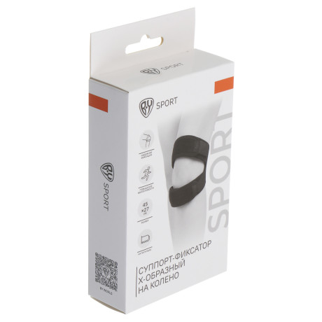 Суппорт-фиксатор X-образный на колено тм BY SPORT, 45x27см, нейлон 22%, лайкра 22%, неопрен 56%