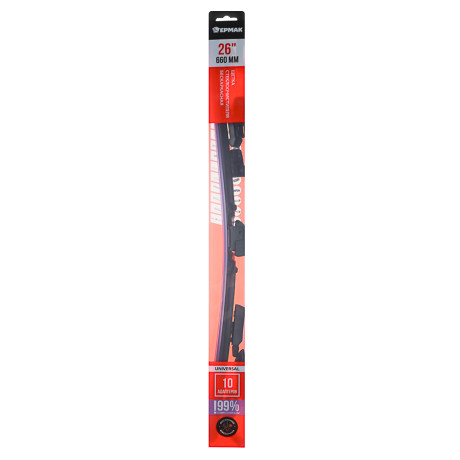 ЕРМАК Щетка стеклоочистителя бескаркасная UNIVERSAL 660мм/26'', 10 адаптеров