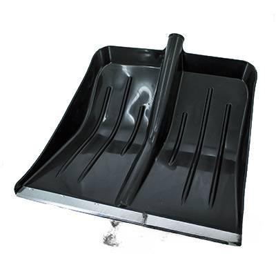 Лопата снеговая пласт с планк 430х490 МЕТЕЛИЦА ЛЮКС d32 ЧЕРНАЯ (10)