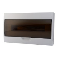 Lezard LUXRAY бокс (корпус) пластик ЩРН-П-18 мод. навесной БЕЛЫЙ с дымчатой дверцей IP40