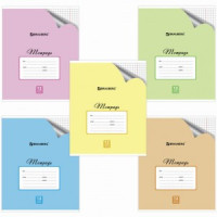 Тетрадь 12л. BRAUBERG ЭКО, клетка, обложка офсетная, &quot;Пастельная с уголком&quot;, 5 видов, 104503