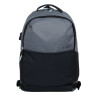 Рюкзак универсальный 39x34x15см, 2 отд., 3 карм., сетч.спинка, ручка, ПЭ под ткань, USB, серый/черн.