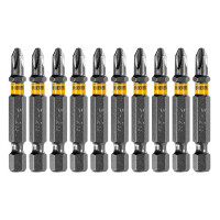 Бита PH2х50, сталь легированная S2, 20 шт., пластиковая коробка, , Е 6,3 Denzel