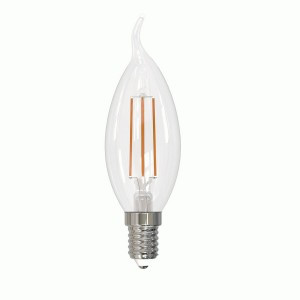 Volpe CW35 свеча на ветру E14 6W(600lm) 3000K 2K прозрачная 120x35 LED-CW35-6W/3000K/E14/CL/SLF