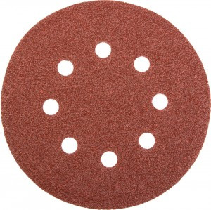 Круг шлифовальный универсальный STAYER "MASTER" из абразив. бумаги, 8 отверстий, Р60, диам. 125мм