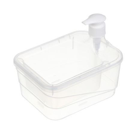 Дозатор для моющего средства, тм VETTA, отсек для губки, губка в компл., 500 мл, 17х13х14см, пластик