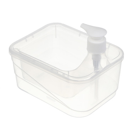 Дозатор для моющего средства, тм VETTA, отсек для губки, губка в компл., 500 мл, 17х13х14см, пластик