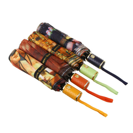 Зонт женский, полуавтомат, сплав, пластик, полиэстер, 55см, 8 спиц, 4 дизайна, арт.5