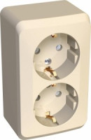 Systeme Electric Этюд роз. ОУ 2 мест. крем. (пл.осн., земля, штор.) PA16-008K (16!)