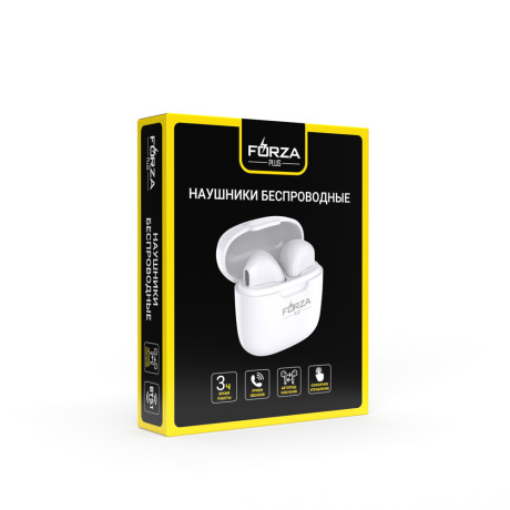 FORZA Наушники беспроводные TWS TON, 30/250 мАч, BT5.1, белый