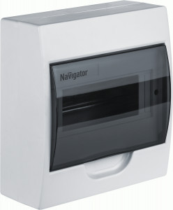 Navigator бокс (корпус) пластик ЩРН-П-8 мод. навесной IP41 NSS-DBW-8-WH 93794