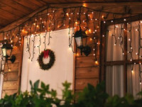 Гирлянда-бахрома ул. ULD-B3010-200/TBK (мерц) 200LED тепл.бел 3м/32 до 70см 9W соед.6мод  IP67 Uniel