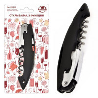 Открывалка/штопор 14см 3 функции (кратность 1 !!!) металл/пластик AN13-29 Мультидом