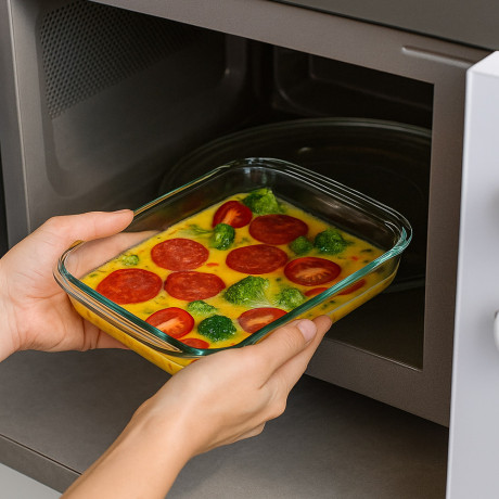 SATOSHI Форма для запекания жаропрочная прямоугольная, с ручками, стекло, 34,5х20,4х5,2см, 2,2л