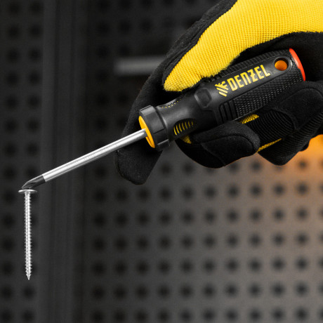 Отвертка, PH1х75 мм, S2, 3к рукоятка Denzel